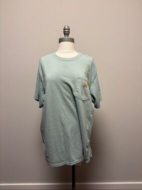 Carhartt Light Sage Short Sleeve Pocket Tee with Small Logo